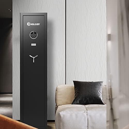 HOLOJOY Biometric Rifle Safe Gun Safe for Rifles and Pistols Large Gun Cabinet Gun Safes for Rifles and Shotguns Gun Locker