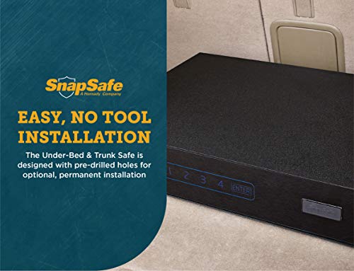 SnapSafe Under Bed Safe, Large – Under Bed Gun Safe for Firearms, Ammunition and Valuables – Fits in Trunk of Small SUVs – Easy Access, Out of Sight, Space Saving – Black, 40 x 6 x 22 Inches
