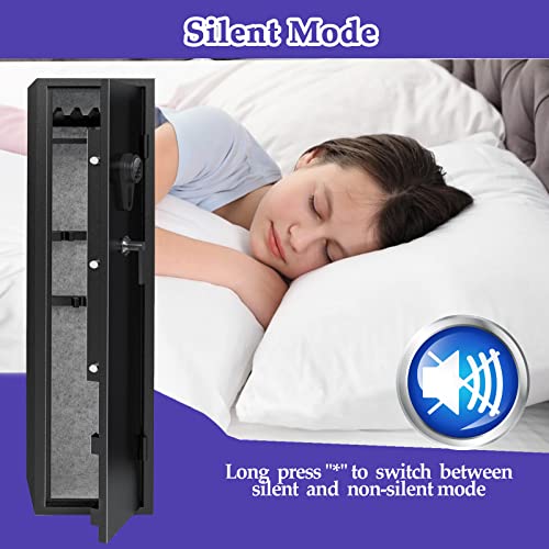 3-5 Rifle Gun Safe, Gun Safes for Home Rifle and Pistols, Quick Access Gun Safes for Rifles and Shotguns,gun cabinets with Adjustable Pistol Rack, Pockets and Removable Shelf