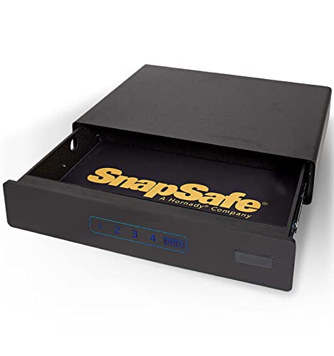 SnapSafe Under Bed Safe, Large – Under Bed Gun Safe for Firearms, Ammunition and Valuables – Fits in Trunk of Small SUVs – Easy Access, Out of Sight, Space Saving – Black, 40 x 6 x 22 Inches