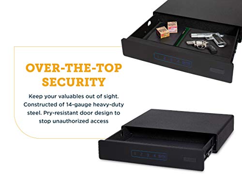 SnapSafe Under Bed Safe, Large – Under Bed Gun Safe for Firearms, Ammunition and Valuables – Fits in Trunk of Small SUVs – Easy Access, Out of Sight, Space Saving – Black, 40 x 6 x 22 Inches