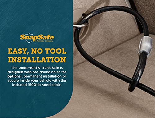 SnapSafe Under Bed Safe, Large – Under Bed Gun Safe for Firearms, Ammunition and Valuables – Fits in Trunk of Small SUVs – Easy Access, Out of Sight, Space Saving – Black, 40 x 6 x 22 Inches