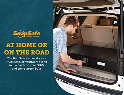 SnapSafe Under Bed Safe, Large – Under Bed Gun Safe for Firearms, Ammunition and Valuables – Fits in Trunk of Small SUVs – Easy Access, Out of Sight, Space Saving – Black, 40 x 6 x 22 Inches